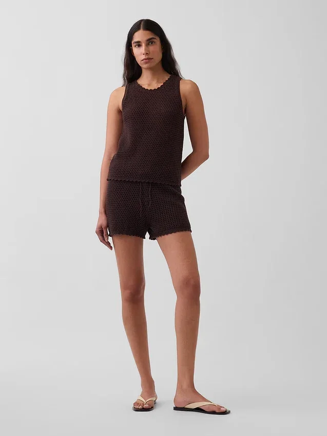 100 % bomull, heklet, enkle Shorts