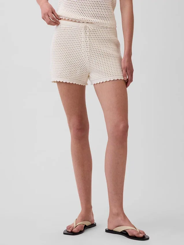 100 % bomull, heklet, enkle Shorts