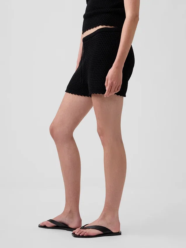 100 % bomull, heklet, enkle Shorts