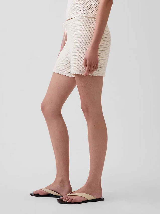 100 % bomull, heklet, enkle Shorts