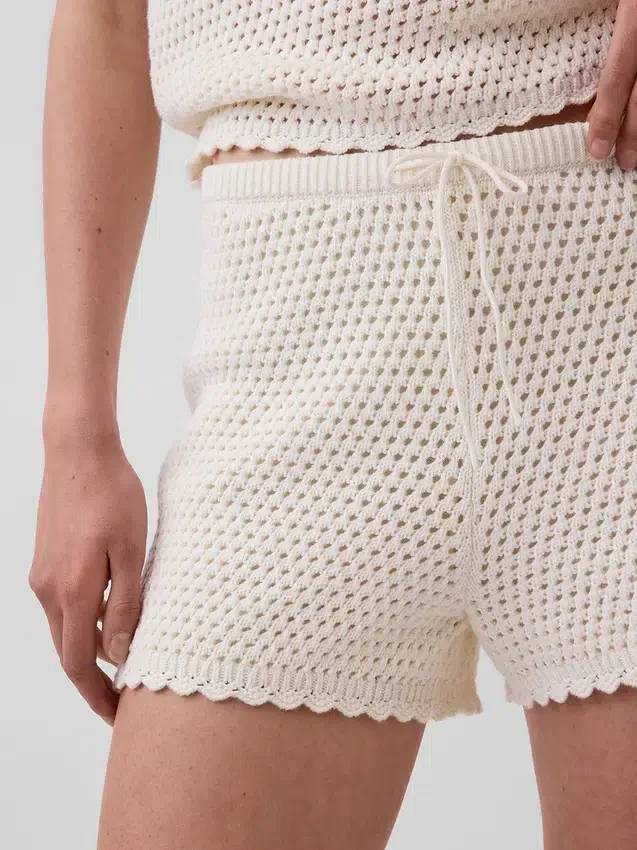 100 % bomull, heklet, enkle Shorts