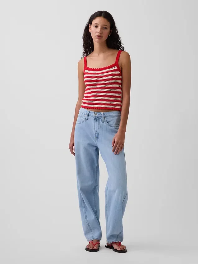 100 % bomull, heklet, kort topp
