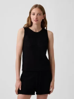 100 % bomull, heklet tank-top