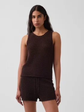 100 % bomull, heklet tank-top