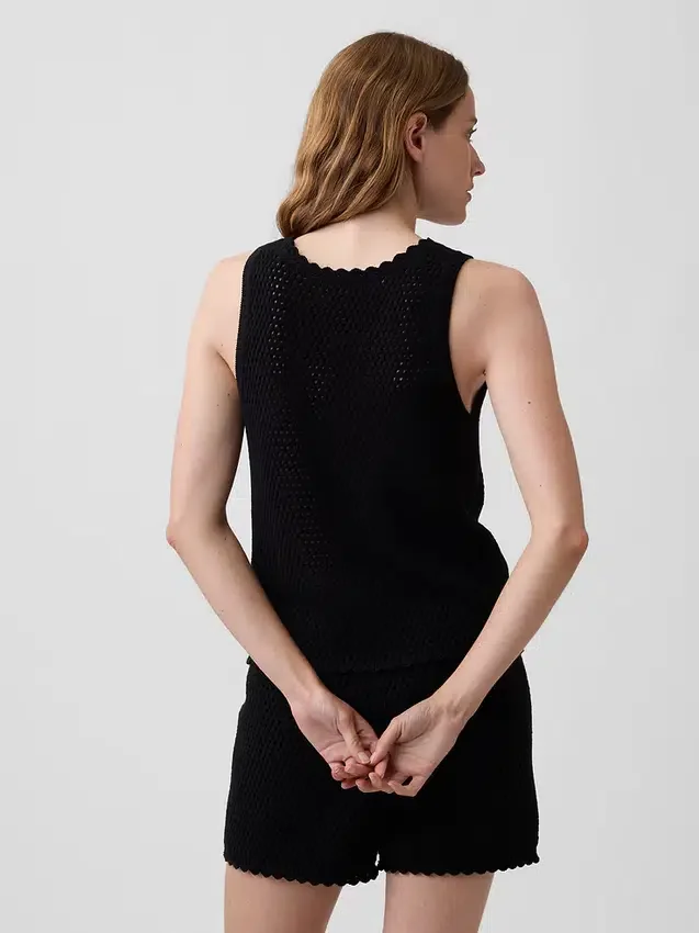 100 % bomull, heklet tank-top