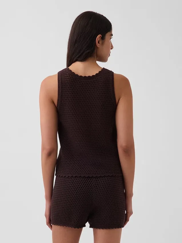 100 % bomull, heklet tank-top