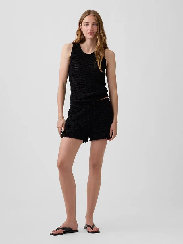 100 % bomull, heklet tank-top