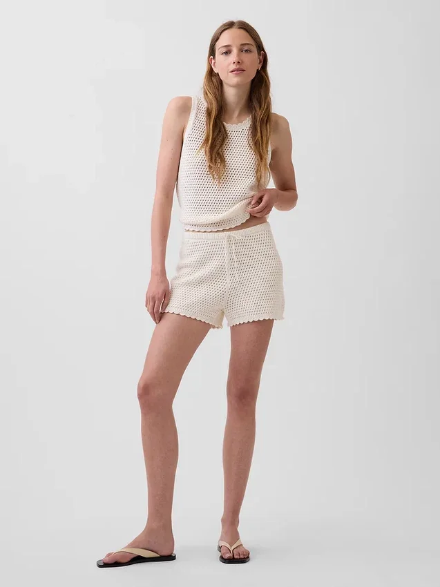 100 % bomull, heklet tank-top