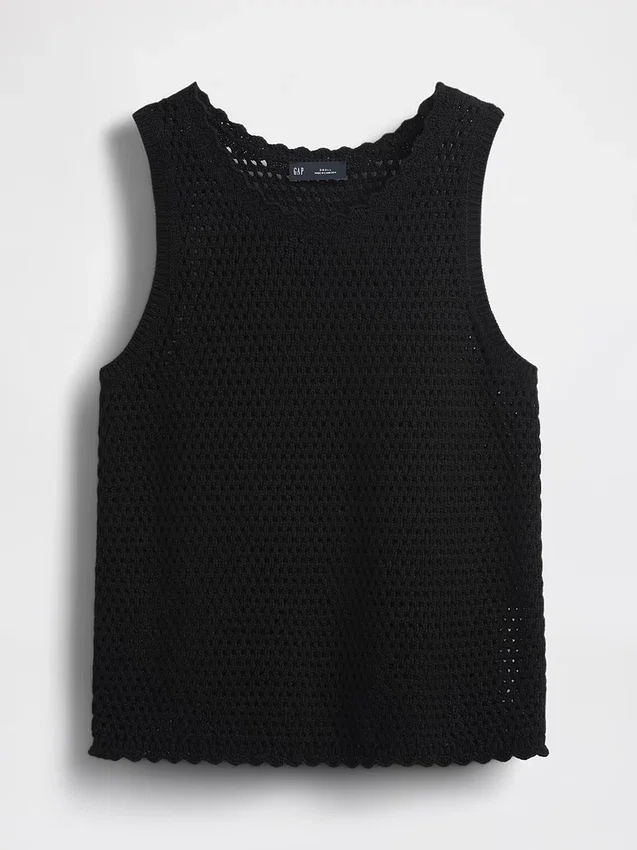 100 % bomull, heklet tank-top