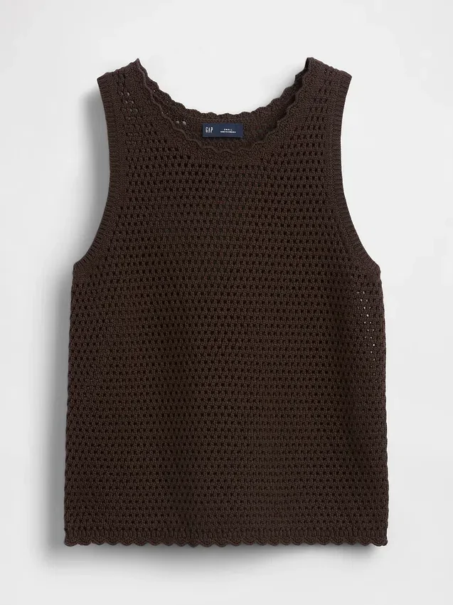 100 % bomull, heklet tank-top