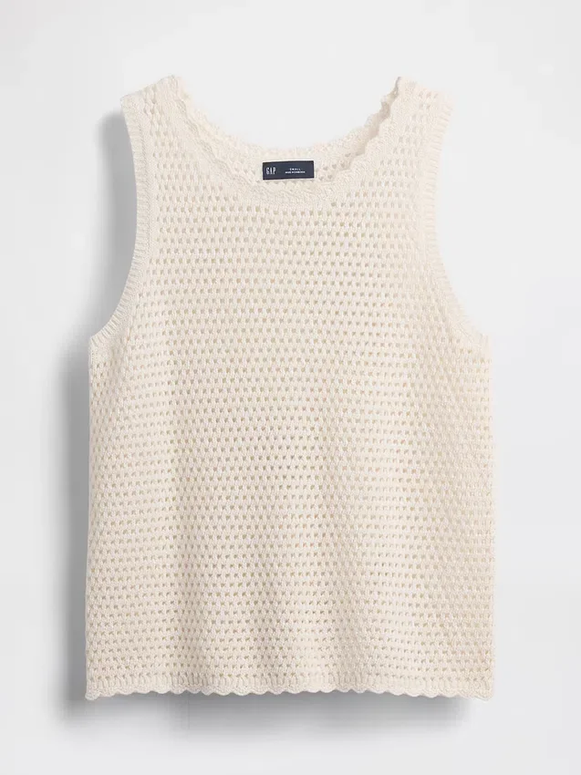 100 % bomull, heklet tank-top