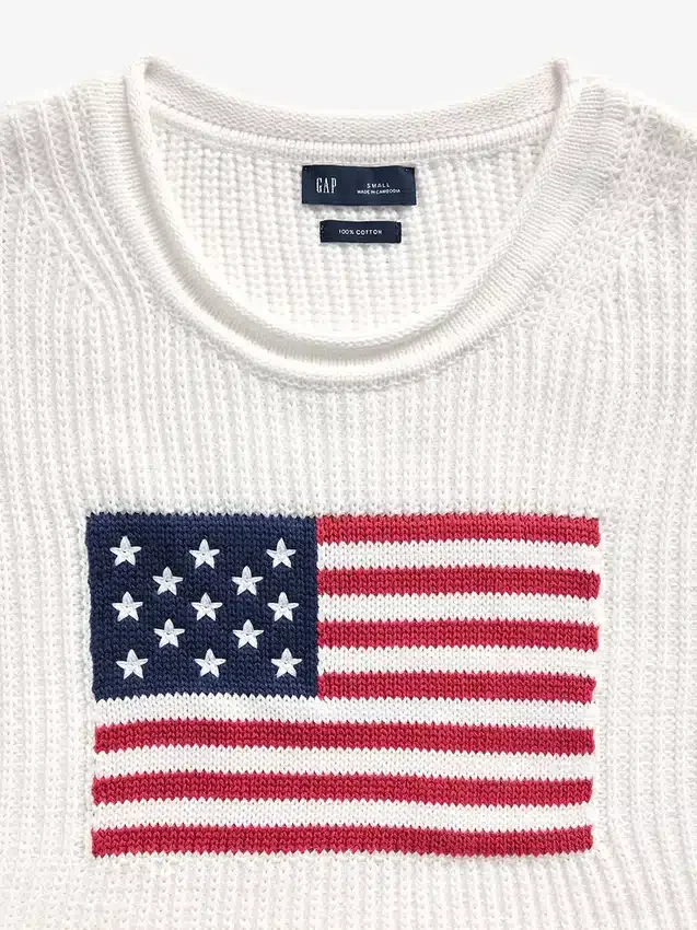 100 % bomull, oversized, kort genser i Americana-stil