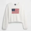 100 % bomull, oversized, kort genser i Americana-stil