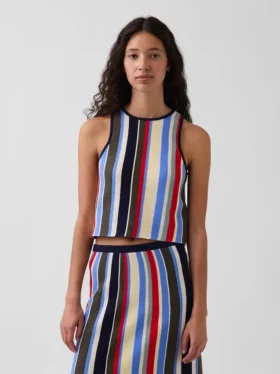 100 % bomull, stripet halterneck-gensere