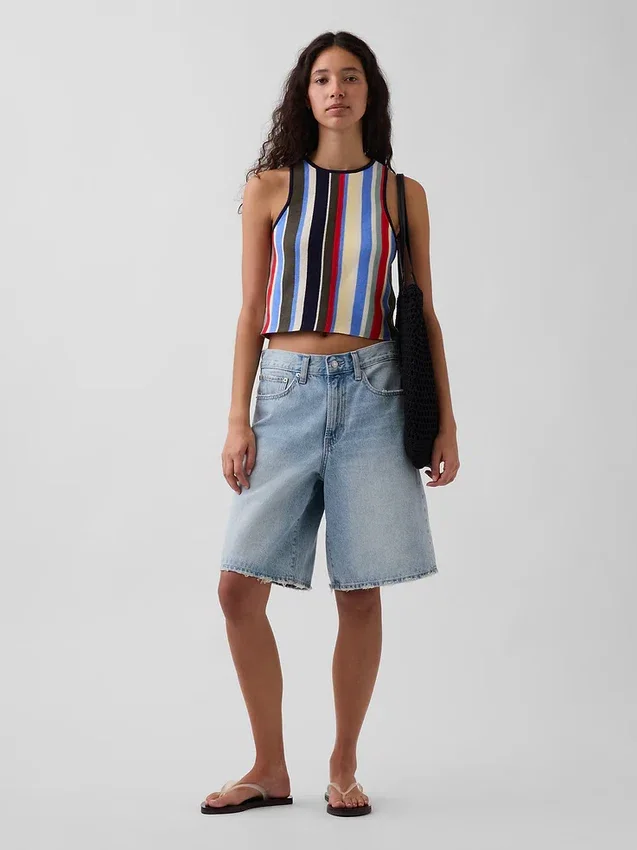 100 % bomull, stripet halterneck-gensere