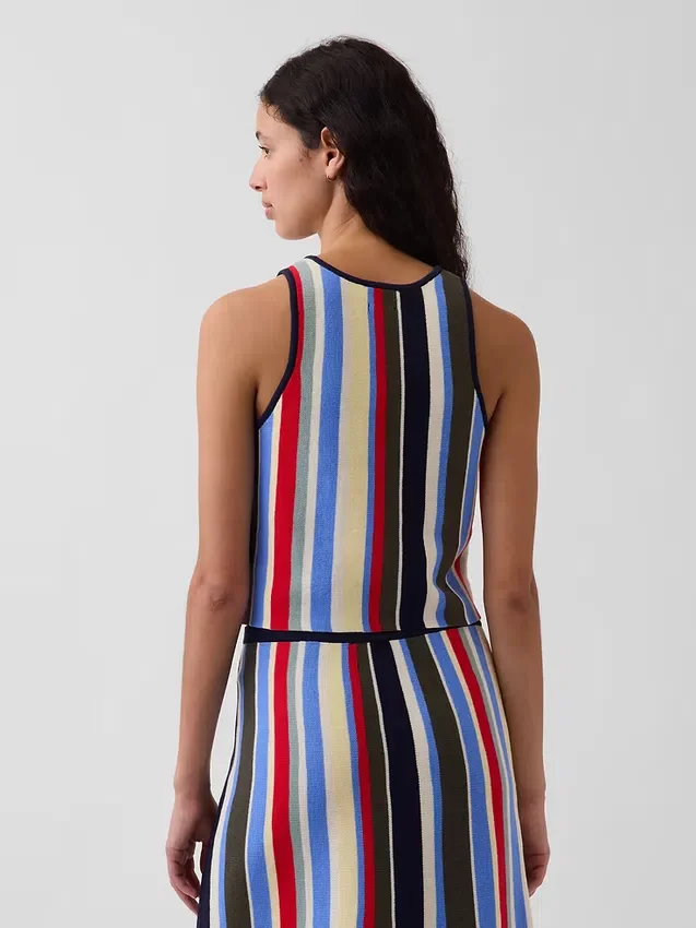 100 % bomull, stripet halterneck-gensere