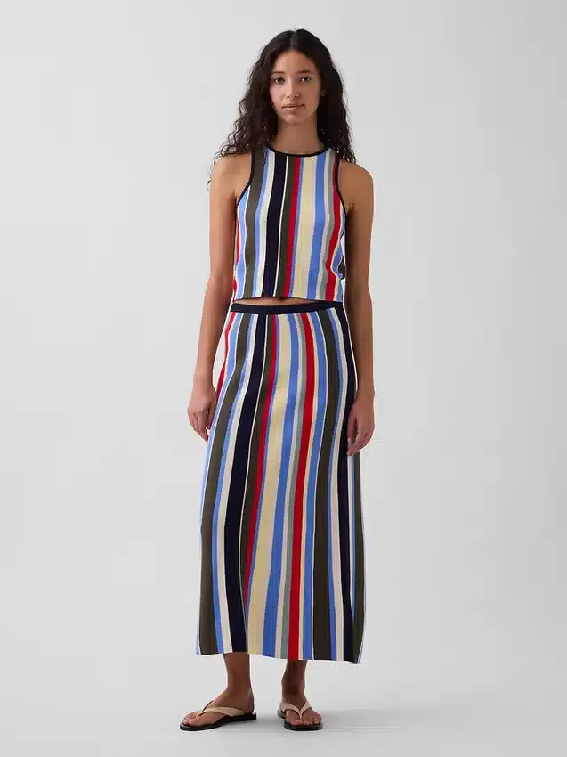 100 % bomull, stripet halterneck-gensere