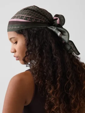 100 % silke, oversized trekantet bandana-skjerf