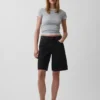 11" langmodell denimshorts med middels høy midje
