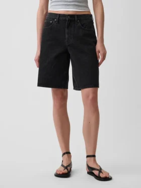 11″ langmodell denimshorts med middels høy midje
