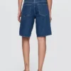 11" langmodell denimshorts med middels høy midje