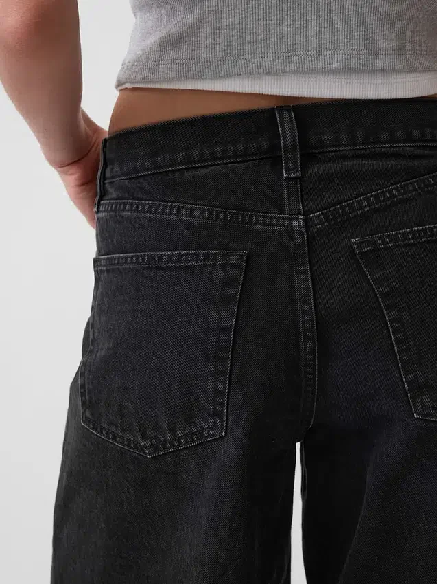 11" langmodell denimshorts med middels høy midje