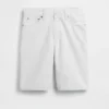11" langmodell denimshorts med middels høy midje