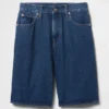 11" langmodell denimshorts med middels høy midje