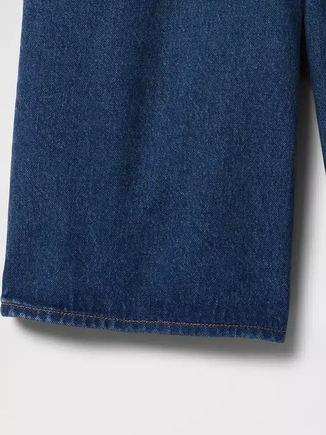 11" langmodell denimshorts med middels høy midje