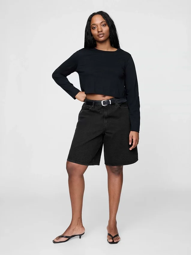 11" Mid Rise Longline-jeansshorts