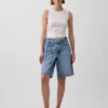 11" mid-rise Micro Belt Longline-jeansShorts