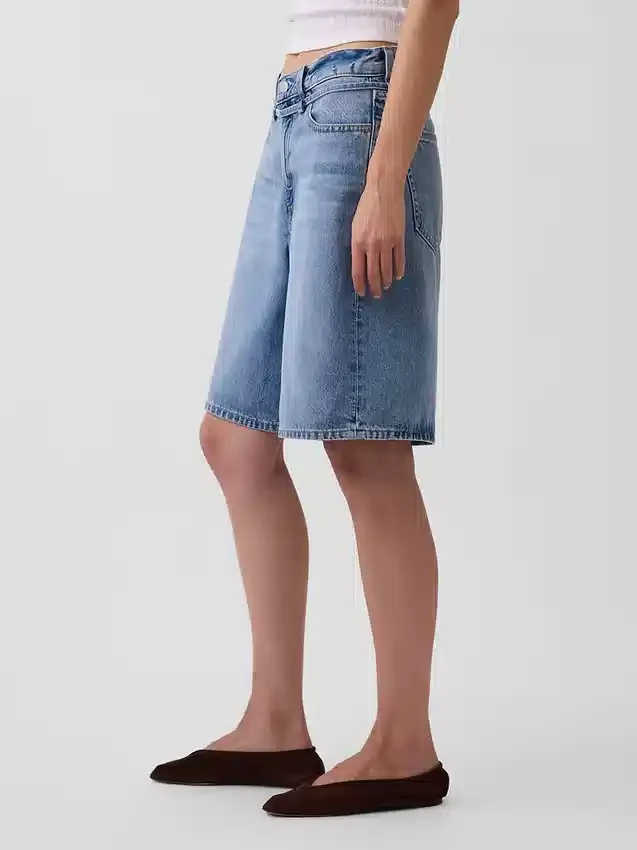 11" mid-rise Micro Belt Longline-jeansShorts