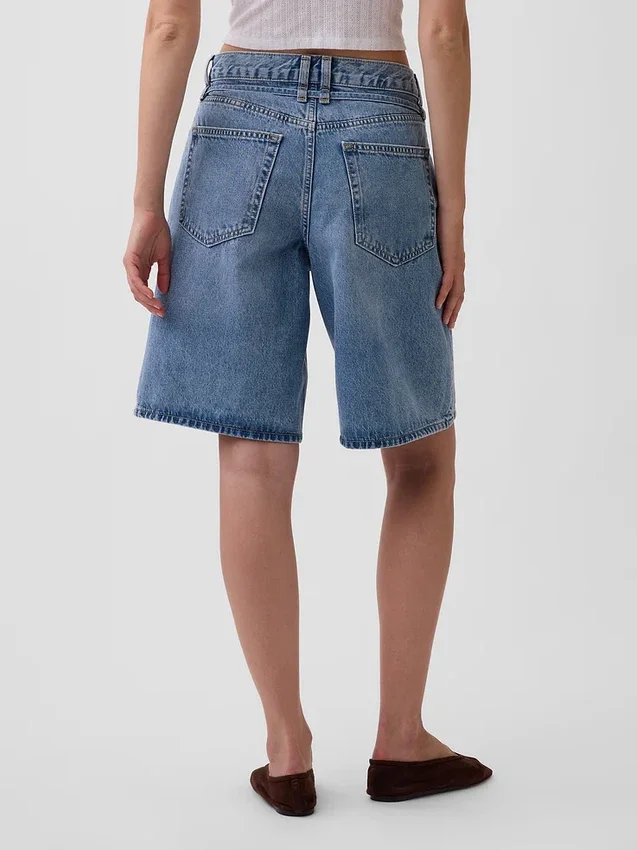 11" mid-rise Micro Belt Longline-jeansShorts