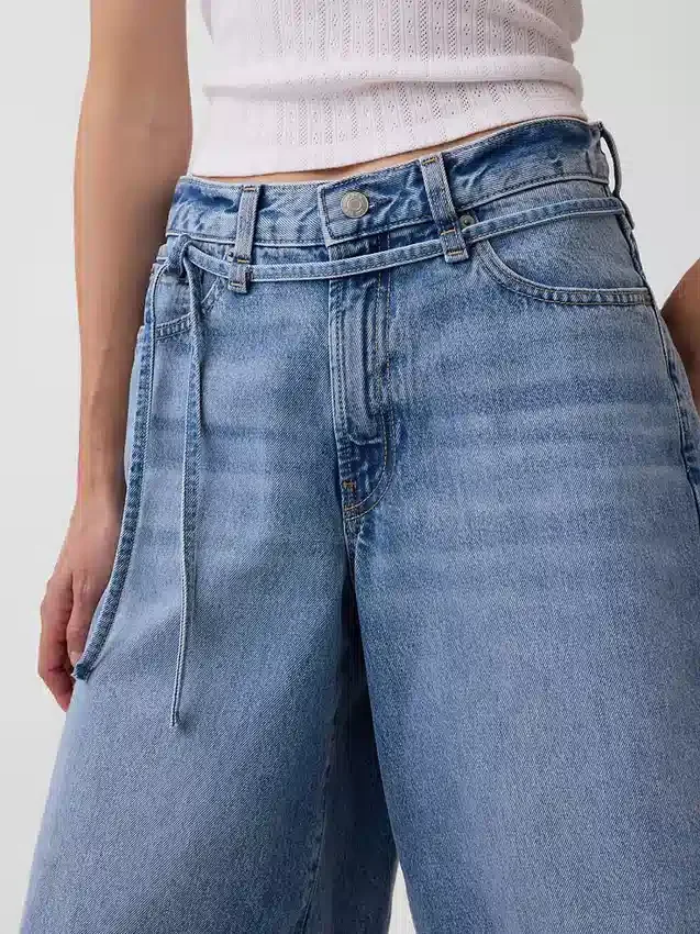 11" mid-rise Micro Belt Longline-jeansShorts