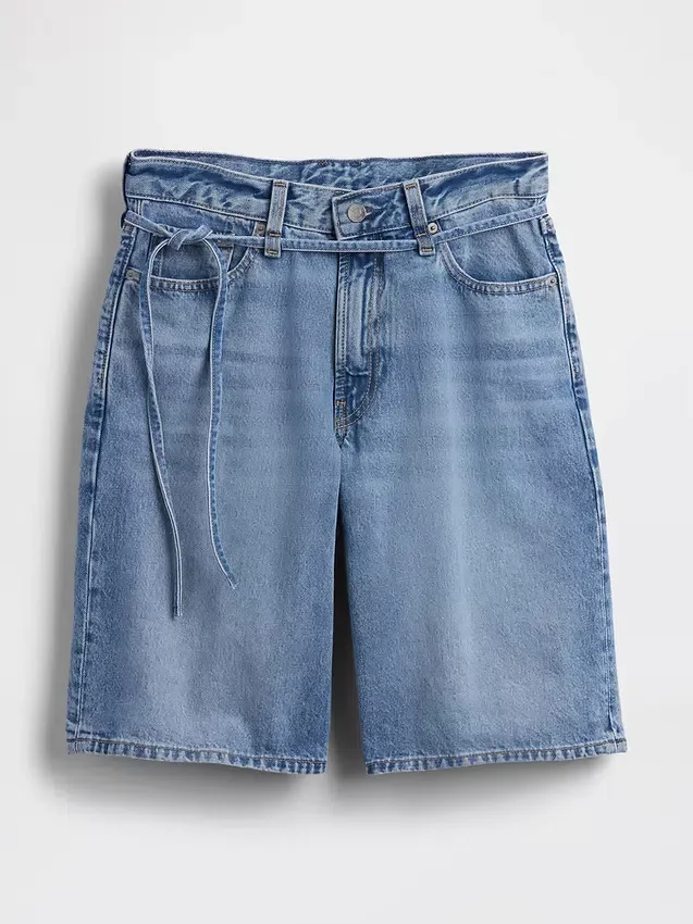 11" mid-rise Micro Belt Longline-jeansShorts