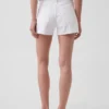 3,5" høy midje, avslappede, rette denimshorts