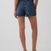 3,5" høy midje, avslappede, rette denimshorts