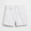 3,5" høy midje, avslappede, rette denimshorts