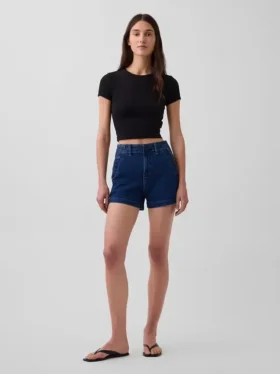 3,5" høye, avslappede, rette denimshorts i sjømannstil