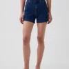 3,5" høye, avslappede, rette denimshorts i sjømannstil