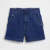 3,5" høye, avslappede, rette denimshorts i sjømannstil