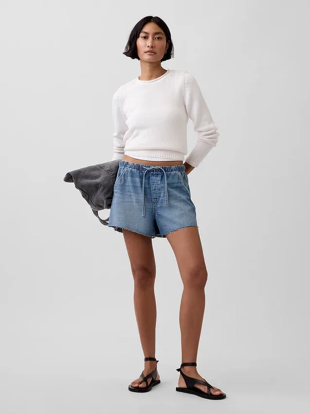 3,5” lavt sittende, lette denimshorts