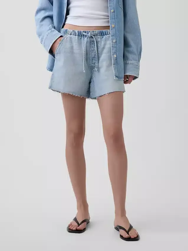 3,5” ultramyke, lavt sittende, komfortable denim Shorts