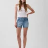 3" denimshorts med lav midje