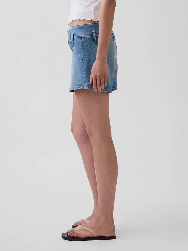 3" denimshorts med lav midje