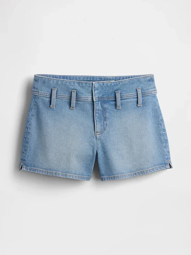3" denimshorts med lav midje