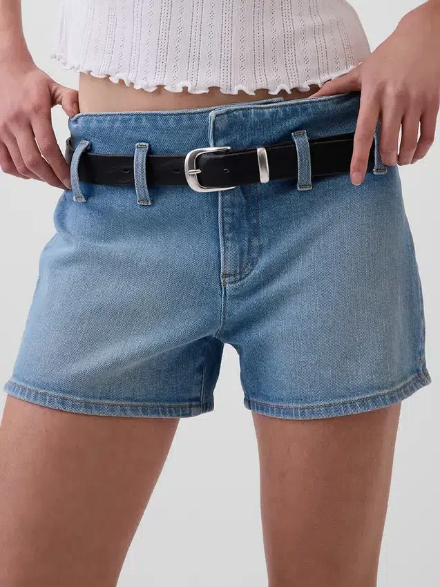 3" denimshorts med lav midje