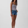 3" lavt sittende denim Shorts med snøring