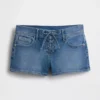 3" lavt sittende denim Shorts med snøring