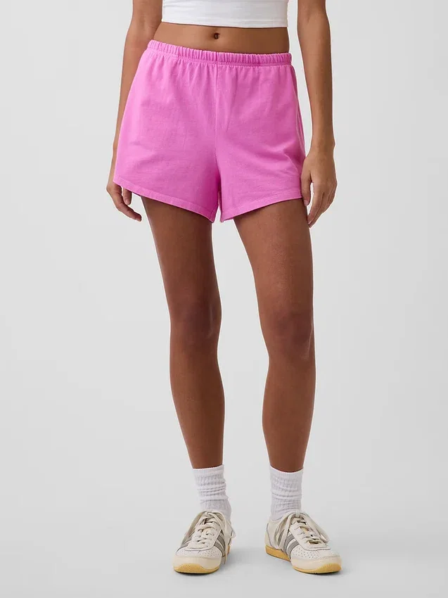3" strikkede shorts med delfin-kant
